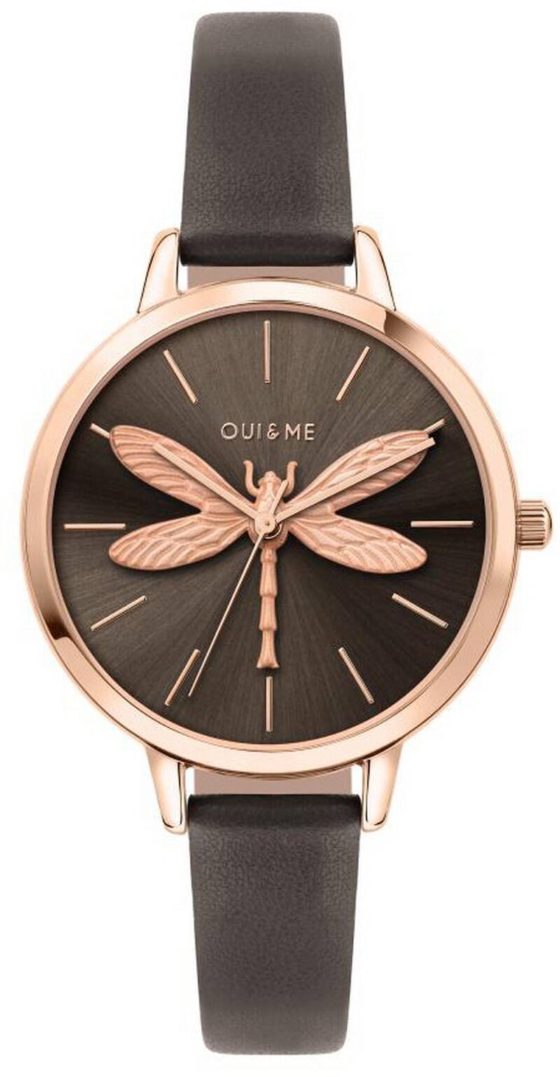 Oui & Me Amourette Grey Sunray Dial Leather Strap Quartz ME010074 Women's Watch