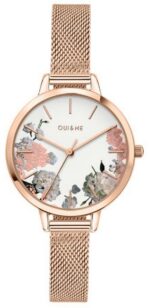 Oui & Me Petite Fleurette White Dial Rose Gold Tone Stainless Steel Quartz ME010096 Women's Watch