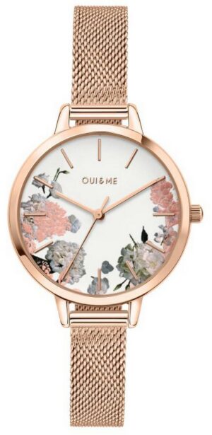 Oui & Me Petite Fleurette White Dial Rose Gold Tone Stainless Steel Quartz ME010096 Women's Watch