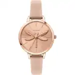 Oui & Me Amourette Rose Gold Sunray Dial Leather Strap Quartz ME010100 Women's Watch