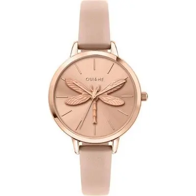 Oui & Me Amourette Rose Gold Sunray Dial Leather Strap Quartz ME010100 Women's Watch