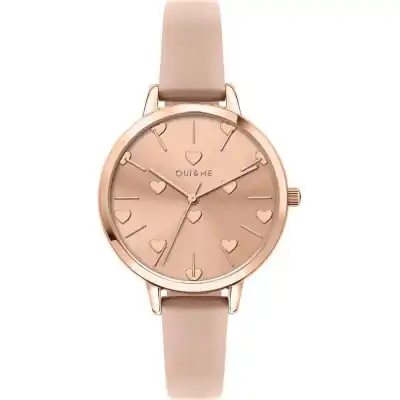 Oui & Me Petite Amourette Rose Gold Sunray Dial Leather Strap Quartz ME010106 Women's Watch