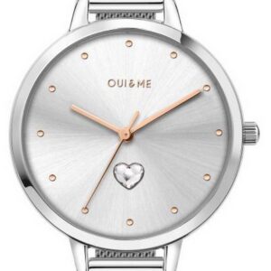 Oui & Me Petite Amourette Silver Sunray Dial Stainless Steel Mesh Quartz ME010140 Women's Watch