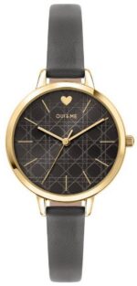 Oui & Me Petite Amourette Dark Grey Dial Leather Strap Quartz ME010150 Women's Watch