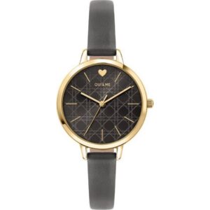 Oui & Me Petite Amourette Dark Grey Dial Leather Strap Quartz ME010150 Women's Watch