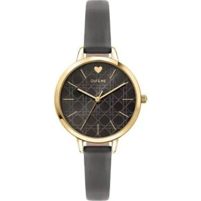 Oui & Me Petite Amourette Dark Grey Dial Leather Strap Quartz ME010150 Women's Watch