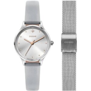 Oui & Me Bichette Silver Dial Leather Strap Quartz ME010168 Women's Watch
