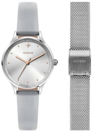 Oui & Me Bichette Silver Dial Leather Strap Quartz ME010168 Women's Watch