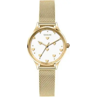 Oui & Me Minette Yellow Gold Dial Gold Tone Stainless Steel Quartz ME010171 Women's Watch