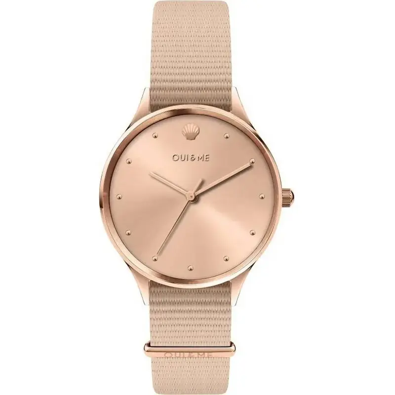 Oui & Me Petite Bichette Rose Gold Sunray Dial Nylon Strap Quartz ME010199 Women's Watch