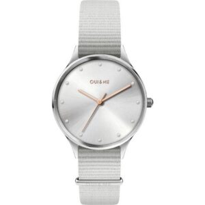 Oui & Me Petite Bichette Silver Sunray Dial Nylon Strap Quartz ME010202 Women's Watch
