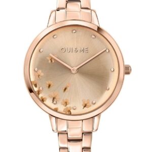 Oui & Me Fleurette Rose Gold Tone Stainless Steel Rose Gold Dial Quartz ME010370 Women's Watch