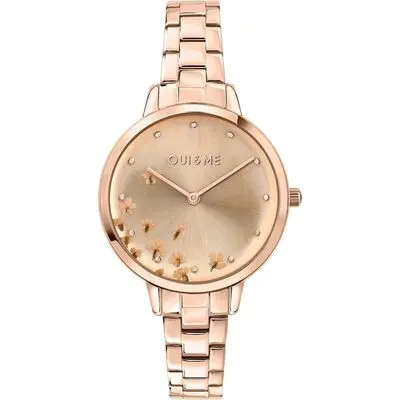 Oui & Me Fleurette Rose Gold Tone Stainless Steel Rose Gold Dial Quartz ME010370 Women's Watch