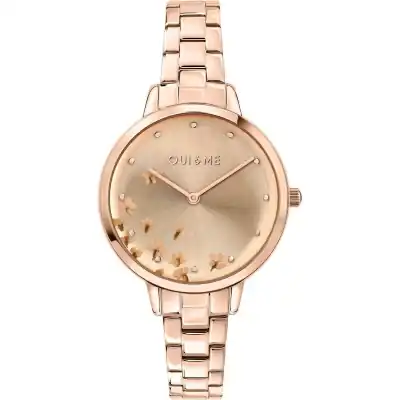 Oui & Me Fleurette Rose Gold Tone Stainless Steel Rose Gold Dial Quartz ME010370 Women's Watch