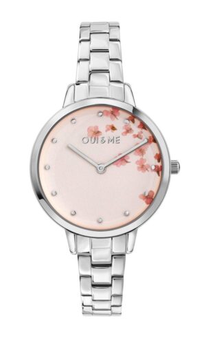 Oui & Me Fleurette Stainless Steel Rose Gold Dial Quartz ME010371 Women's Watch
