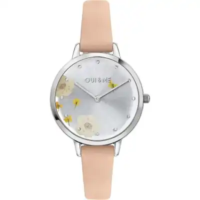 Oui & Me Fleurette Pink Leather Strap Silver Dial Quartz ME010372 Women's Watch Oui & Me Fleurette Pink Leather Strap Silver Dial Quartz ME010372 Women's Watch