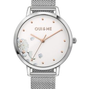 Oui & Me Fleurette Stainless Steel Mesh White Dial Quartz ME010375 Women's Watch