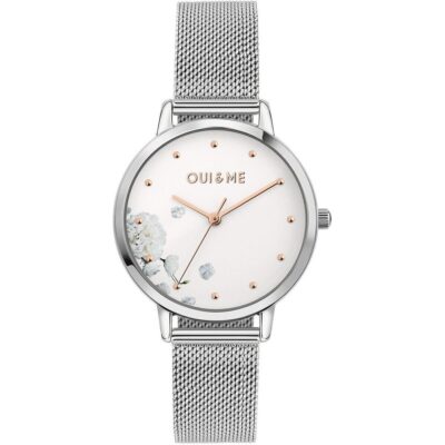 Oui & Me Fleurette Stainless Steel Mesh White Dial Quartz ME010375 Women's Watch