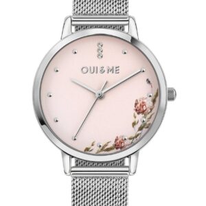 Oui & Me Fleurette Stainless Steel Mesh Pink Dial Quartz ME010376 Women's Watch