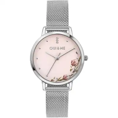 Oui & Me Fleurette Stainless Steel Mesh Pink Dial Quartz ME010376 Women's Watch Oui & Me Fleurette Stainless Steel Mesh Pink Dial Quartz ME010376 Women's Watch