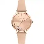 Oui & Me Fleurette Pink Leather Strap Rose Gold Dial Quartz ME010378 Women's Watch