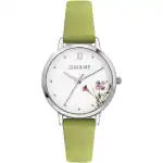 Oui & Me Fleurette Green Leather Strap White Dial Quartz ME010379 Women's Watch