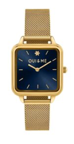 Oui & Me Harmonie Gold Tone Stainless Steel Mesh Blue Dial Quartz ME010381 Women's Watch