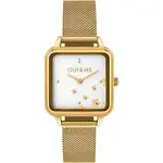 Oui & Me Harmonie Gold Tone Stainless Steel Mesh White Dial Quartz ME010382 Women's Watch