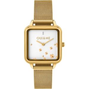 Oui & Me Harmonie Gold Tone Stainless Steel Mesh White Dial Quartz ME010382 Women's Watch