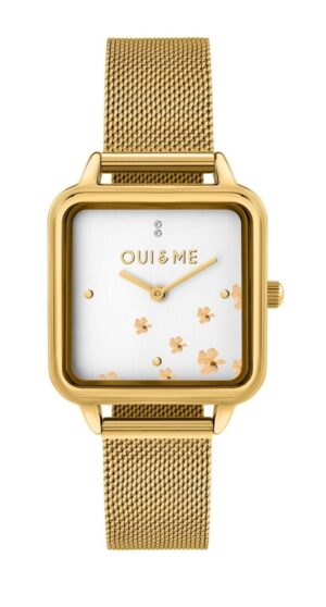 Oui & Me Harmonie Gold Tone Stainless Steel Mesh White Dial Quartz ME010382 Women's Watch