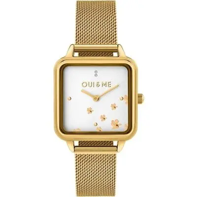 Oui & Me Harmonie Gold Tone Stainless Steel Mesh White Dial Quartz ME010382 Women's Watch