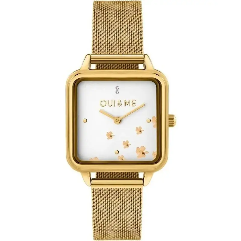 Oui & Me Harmonie Gold Tone Stainless Steel Mesh White Dial Quartz ME010382 Women's Watch