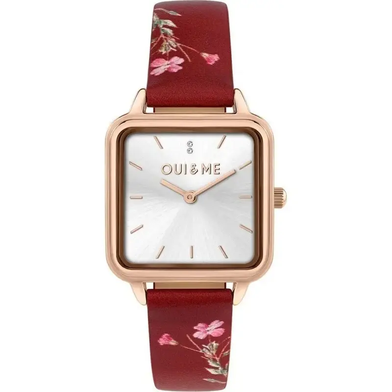 Oui & Me Harmonie Red Recycled Leather Strap Silver Dial Quartz ME010384 Women's Watch Oui & Me Harmonie Red Recycled Leather Strap Silver Dial Quartz ME010384 Women's Watch