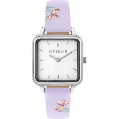 Oui & Me Harmonie Purple Leather Strap White Dial Quartz ME010386 Women's Watch