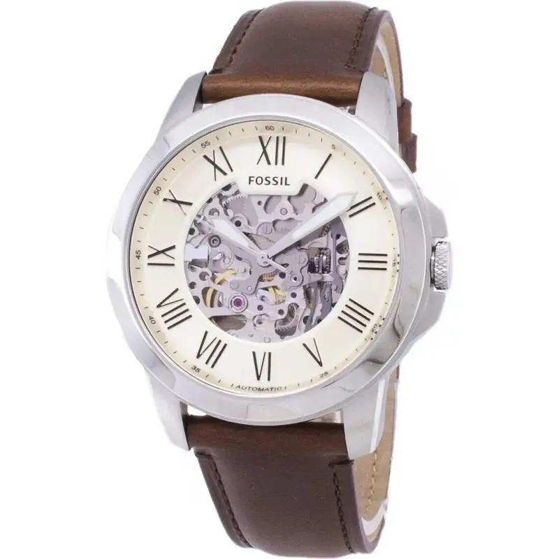 Fossil Grant Automatic Beige Skeleton Dial ME3099 Men's Watch