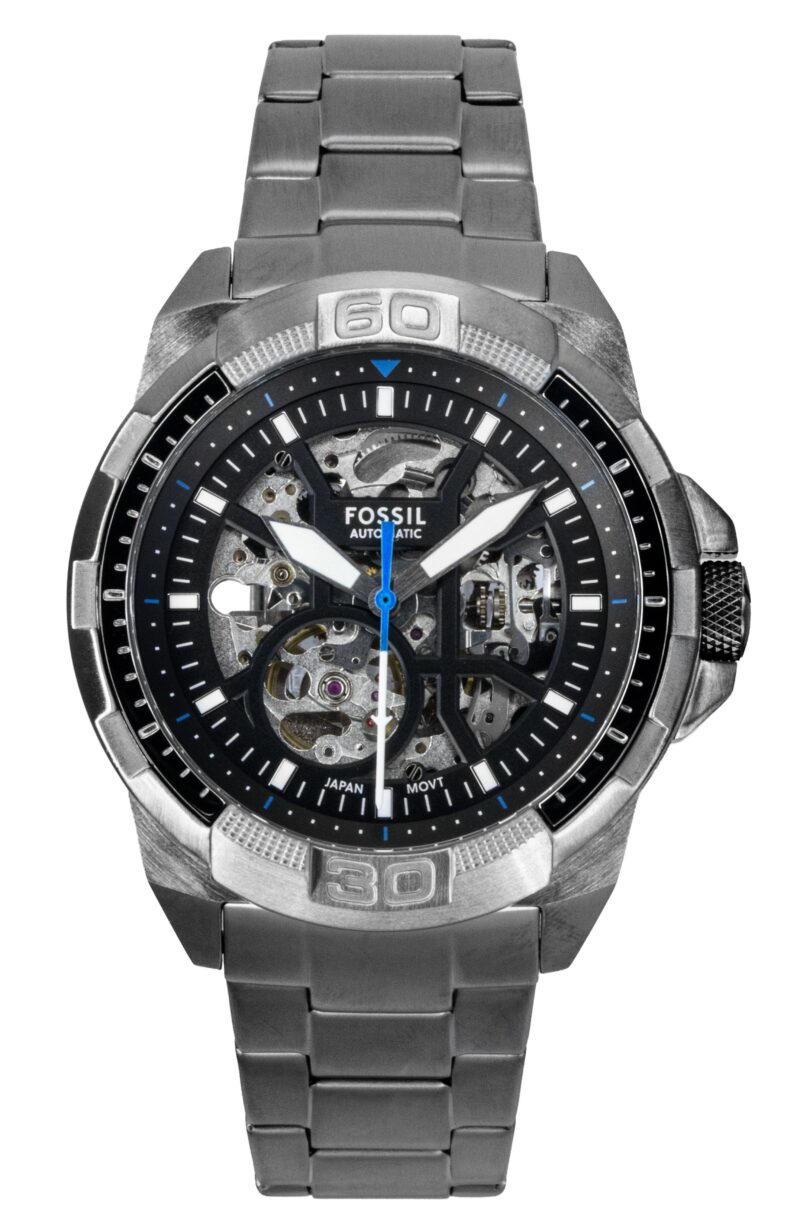 Fossil Bronson Stainless Steel Black Skeleton Dial Automatic ME3218 Men’s Watch - ME3218 Fossil Bronson Stainless Steel Black Skeleton Dial Automatic ME3218 Men’s Watch - ME3218