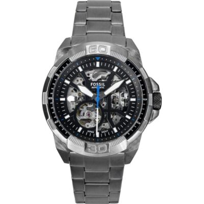 Fossil Bronson Stainless Steel Black Skeleton Dial Automatic ME3218 Men's Watch