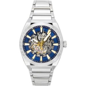 Fossil Everett Stainless Steel Blue Skeleton Dial Automatic ME3220 Men's Watch