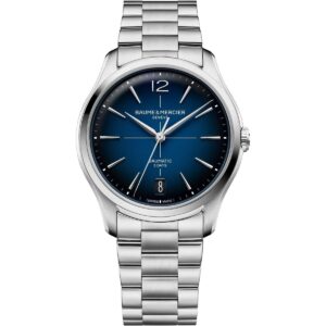 Baume & Mercier Riviera Baumatic M010792 - 42mm Men’s Swiss Automatic Watch with Smoked Blue Sapphire Dial and Integrated Steel Bracelet (MOA10792)