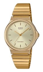 Casio Analog Gold Tone Stainless Steel Champagne Dial Quartz MQ-24G-9E Men's Watch
