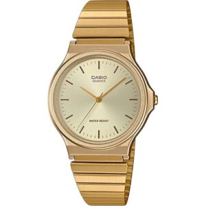 Casio Analog Gold Tone Stainless Steel Champagne Dial Quartz MQ-24G-9E Men's Watch