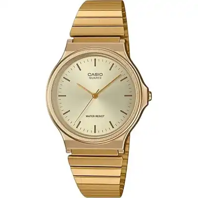 Casio Analog Gold Tone Stainless Steel Champagne Dial Quartz MQ-24G-9E Men's Watch