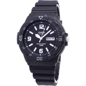 Casio Quartz Analog 100M Black Resin Strap MRW-200H-1B2VDF MRW200H-1B2VDF Men's Watch