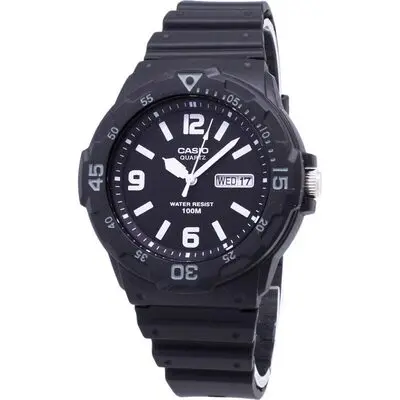 Casio Quartz Analog 100M Black Resin Strap MRW-200H-1B2VDF MRW200H-1B2VDF Men's Watch
