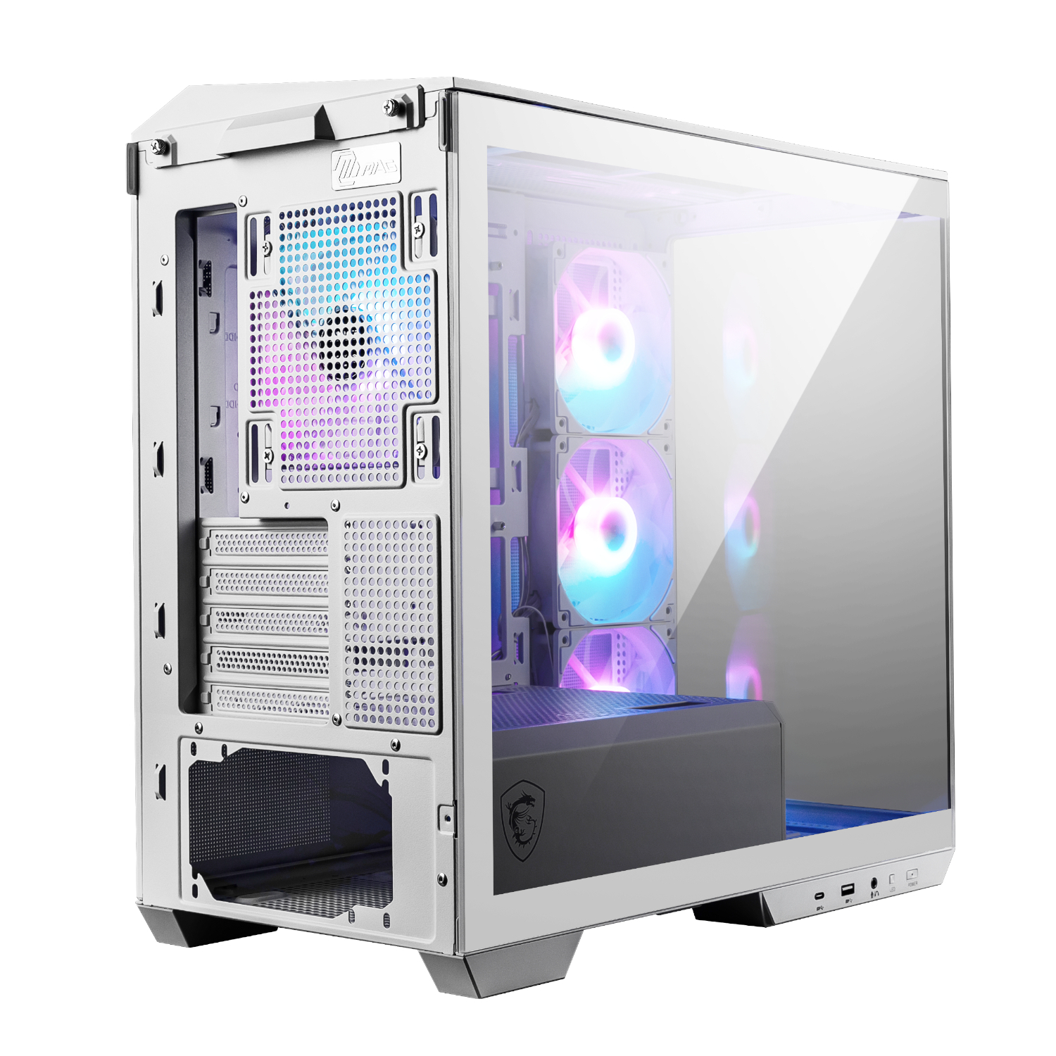MSI MAG PANO M100R PZ M-ATX ARGB Gaming Chassis - White 5 MSI MAG PANO M100R PZ M-ATX ARGB Gaming Chassis - White - Image 5