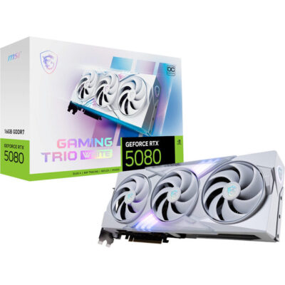 MSI GeForce RTX 5080 GAMING TRIO OC 16G Graphics Card - White