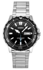 Casio Standard Analog Stainless Steel Black Dial Quartz MTD-125D-1A3V 100M Men's Watch