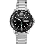 Casio Standard Analog Stainless Steel Black Dial Quartz MTD-125D-1A3V 100M Men's Watch