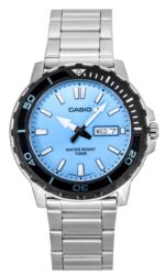 Casio Standard Analog Stainless Steel Aqua Blue Dial Quartz MTD-125D-2A3V 100M Men's Watch