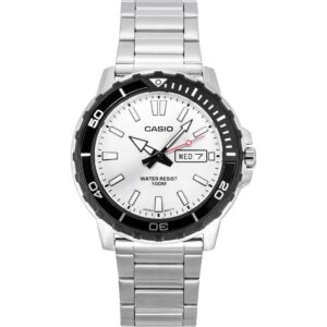 Casio Standard Analog Stainless Steel Silver Dial Quartz MTD-125D-7AV 100M Men's Watch
